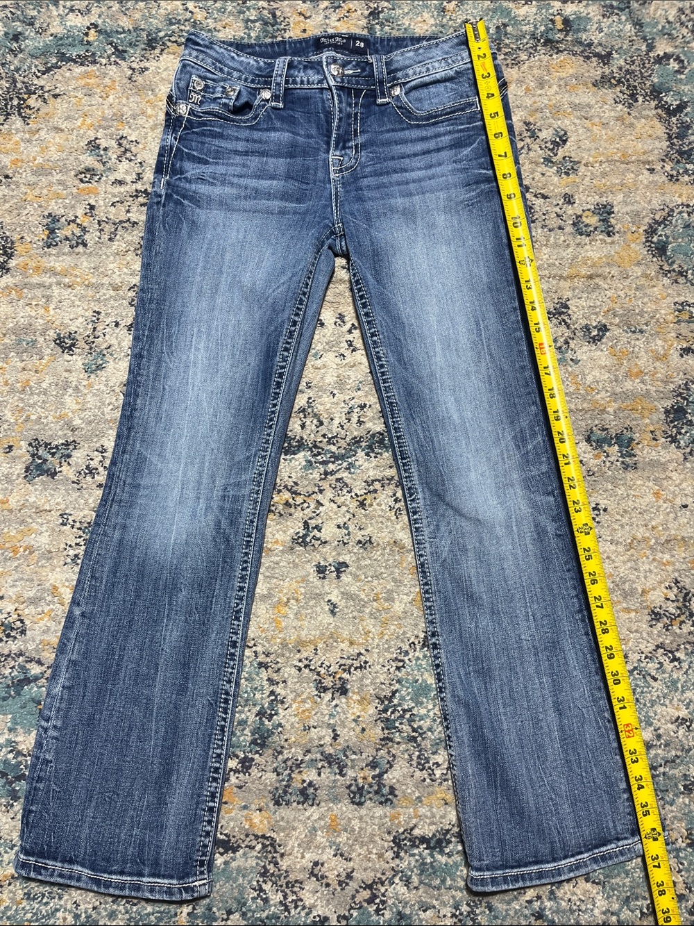 Miss Me Low-Rise Boot Cut Jeans Size 28 - Picture 8 of 13